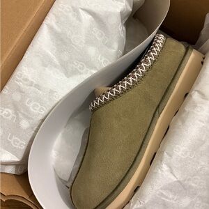 UGG Olive and Beige Slip-On Shoes